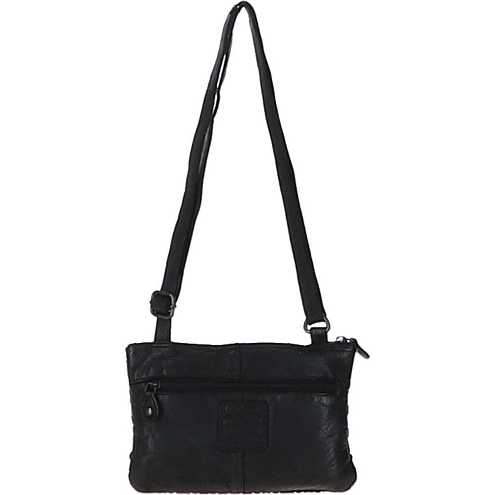 Vintage Woven Classic Leather Crossbody Bag Black: D-70