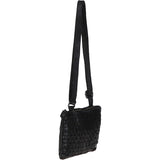 Vintage Woven Classic Leather Crossbody Bag Black: D-70