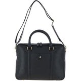 Mens Leather Laptop Messenger Bag Black: GB JOE