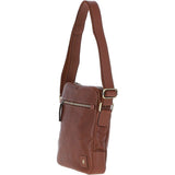 Mens Leather Messenger Bag Chestnut: GB Logan