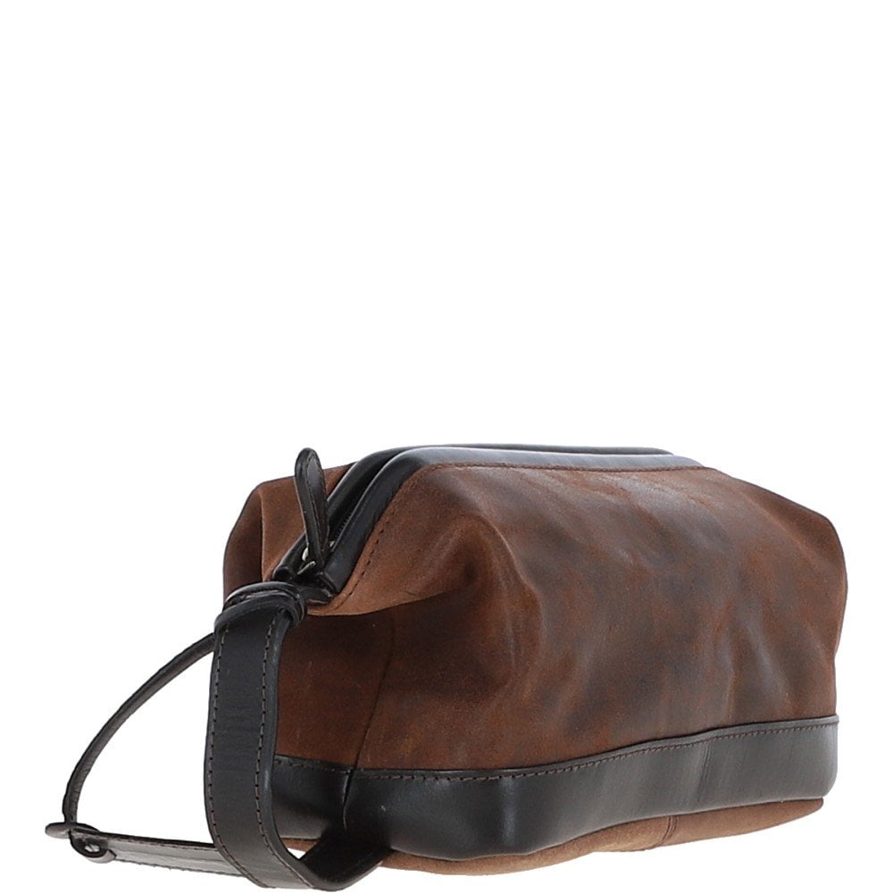 Ashwood Leather Wash Bag Brown: LOU