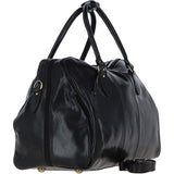 Medium Weekend Leather Holdall Black: Harry