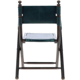 Vintage Folding Leather Chair Green: VIN CHAIR