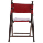 Vintage Folding Leather Chair Red: VIN CHAIR
