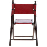Vintage Folding Leather Chair Red: VIN CHAIR