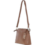 Women's Leather Shoulder Handbag Tan: 63787