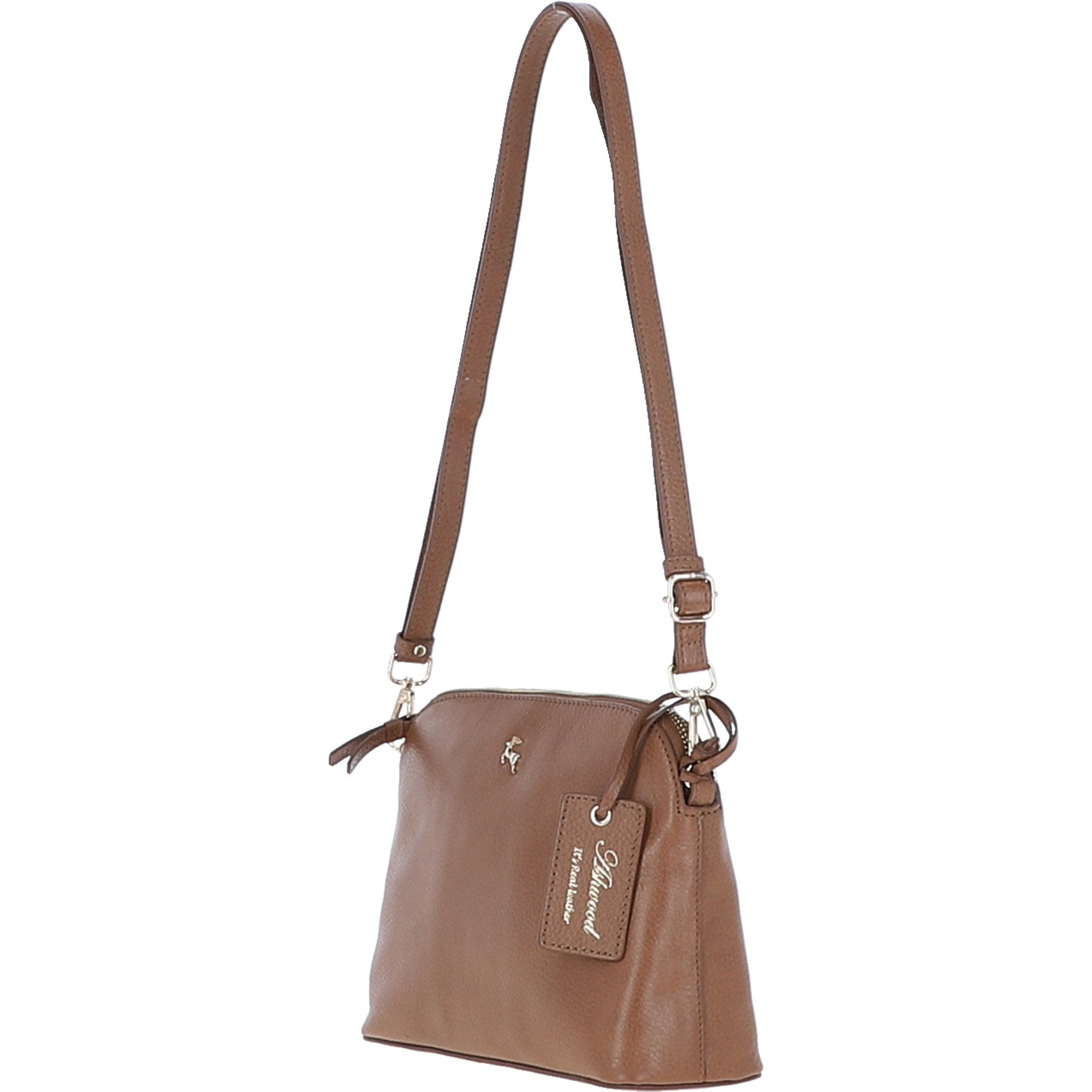 Women's Leather Shoulder Handbag Tan: 63787