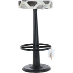 Ashwood Leather & Iron Barstool Brown/Cream/Grey M-21534