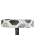 Ashwood Leather & Iron Barstool Brown/Cream/Grey M-21534