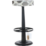 Ashwood Leather & Iron Barstool Brown/Cream/Grey M-21534