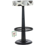 Ashwood Leather & Iron Barstool Brown/Cream/Grey M-21534