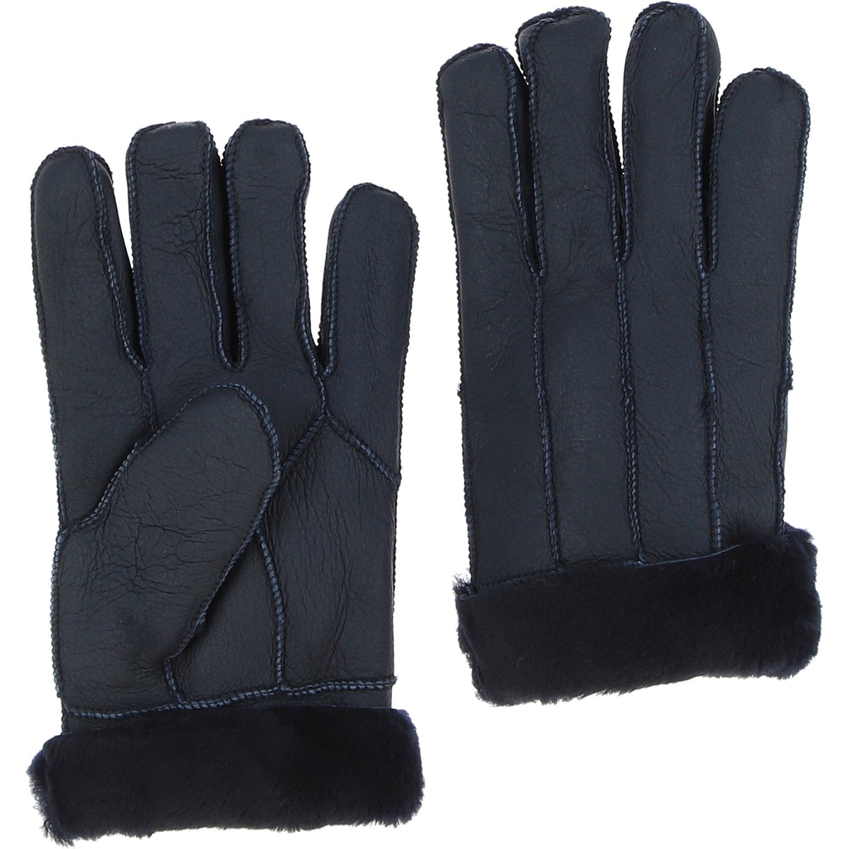 Leather Sheepskin Gloves Nap Blue DB 709
