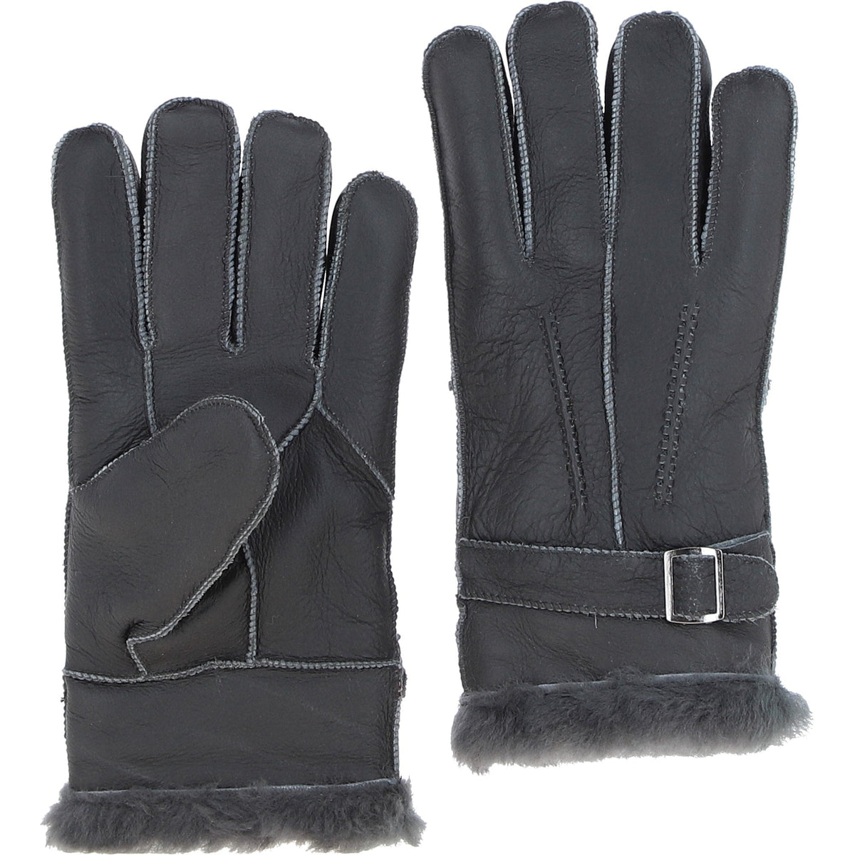 Leather Sheepskin Gloves Nap Grey DB 707