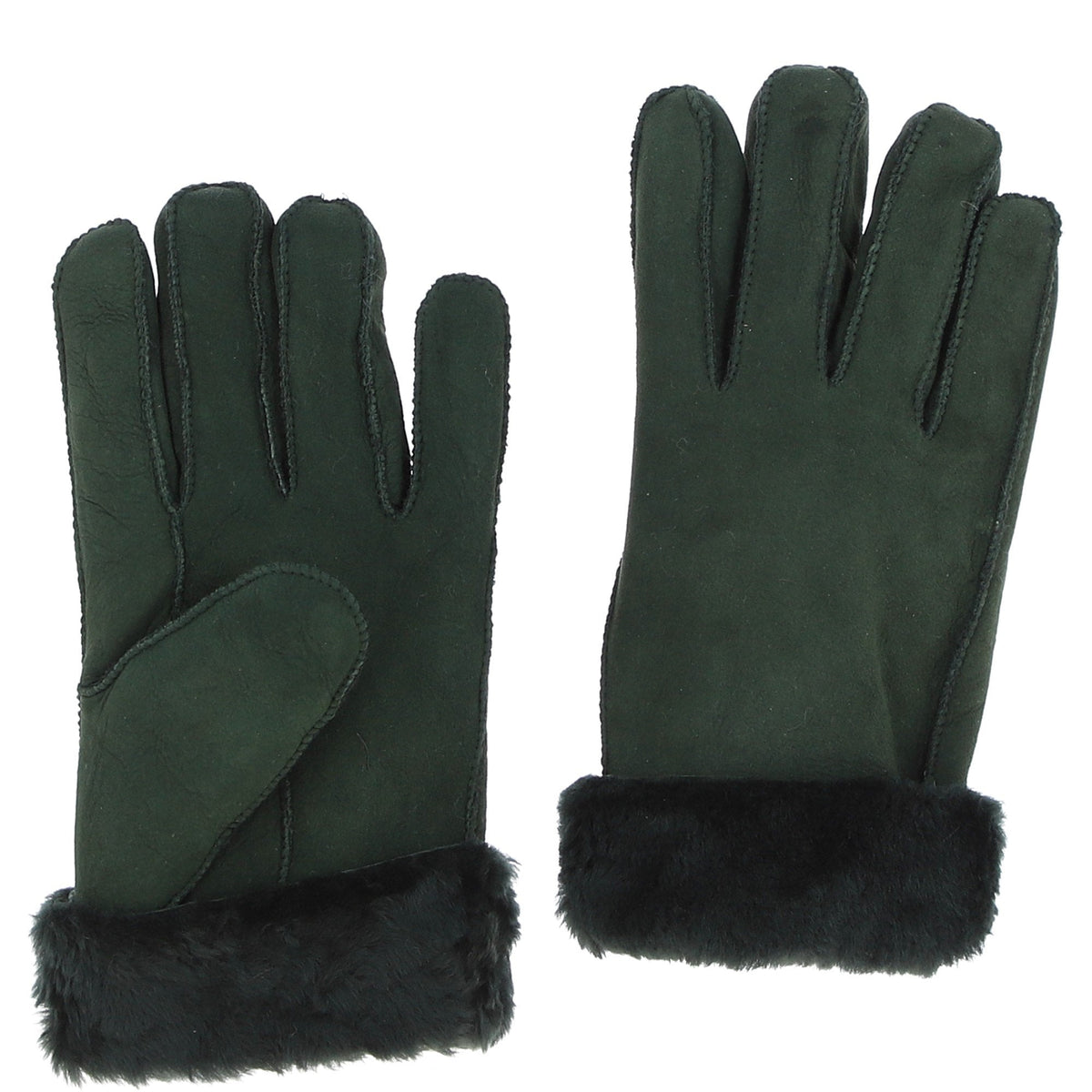 Leather Sheepskin Gloves Army Green DB 706