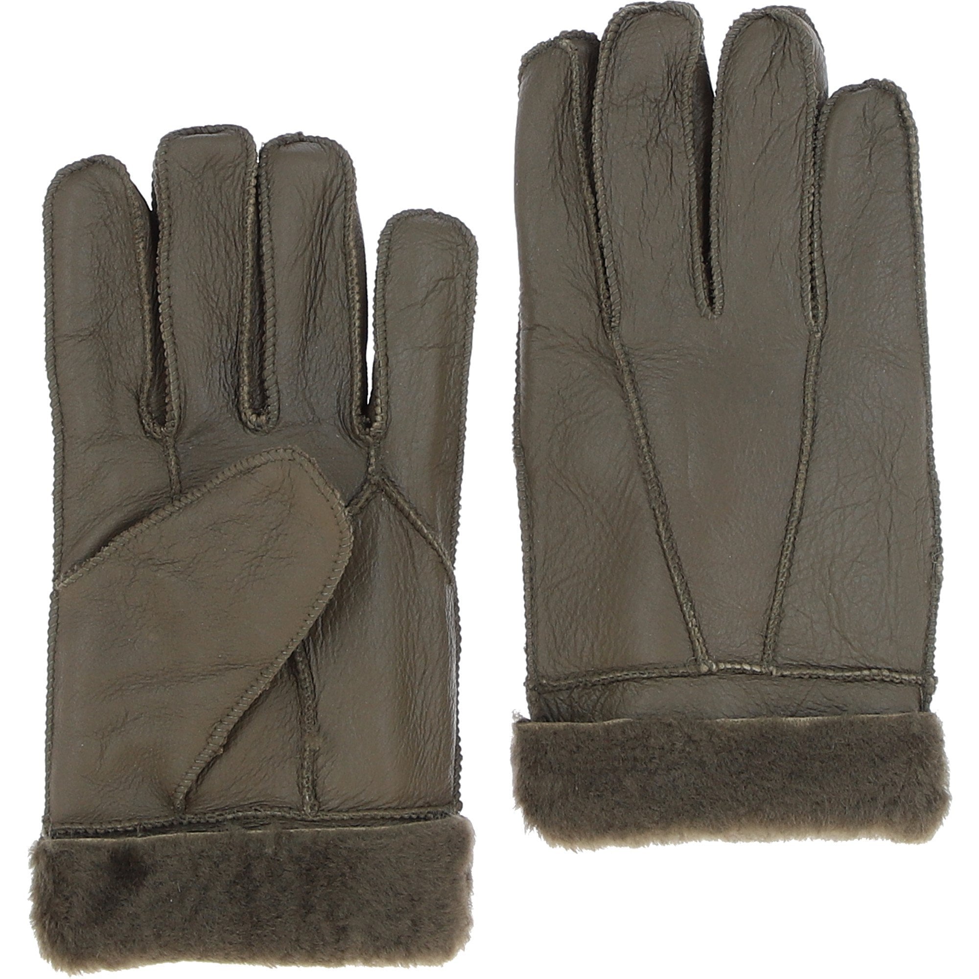 Mens Leather Sheepskin Gloves  Nap Green: DB-705