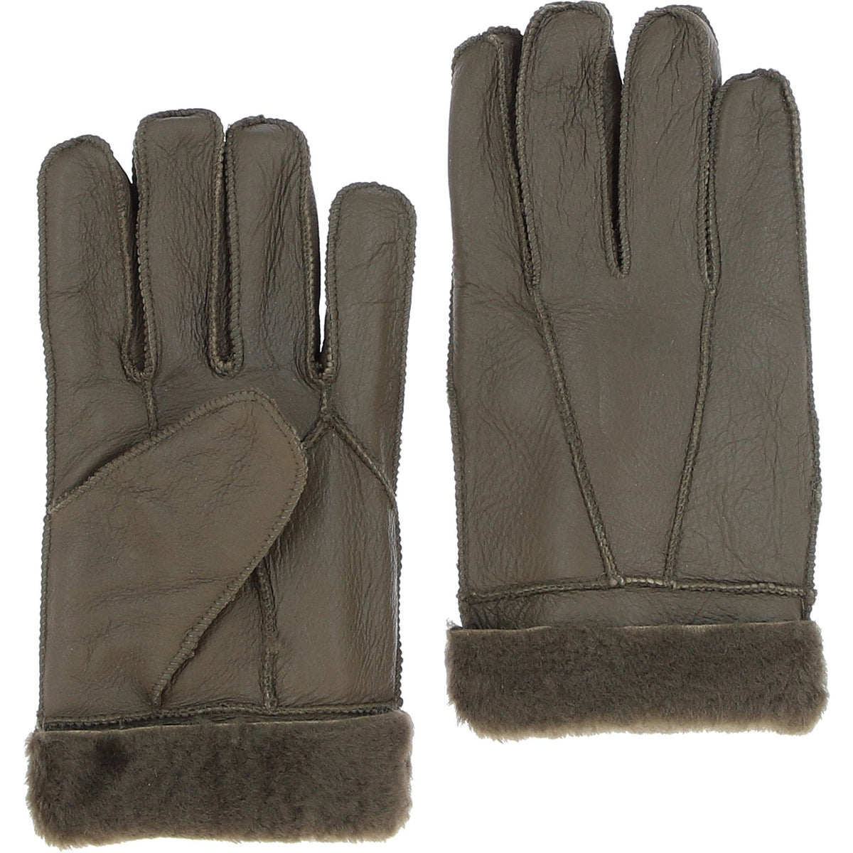 Leather Sheepskin Gloves Nap Green DB 705