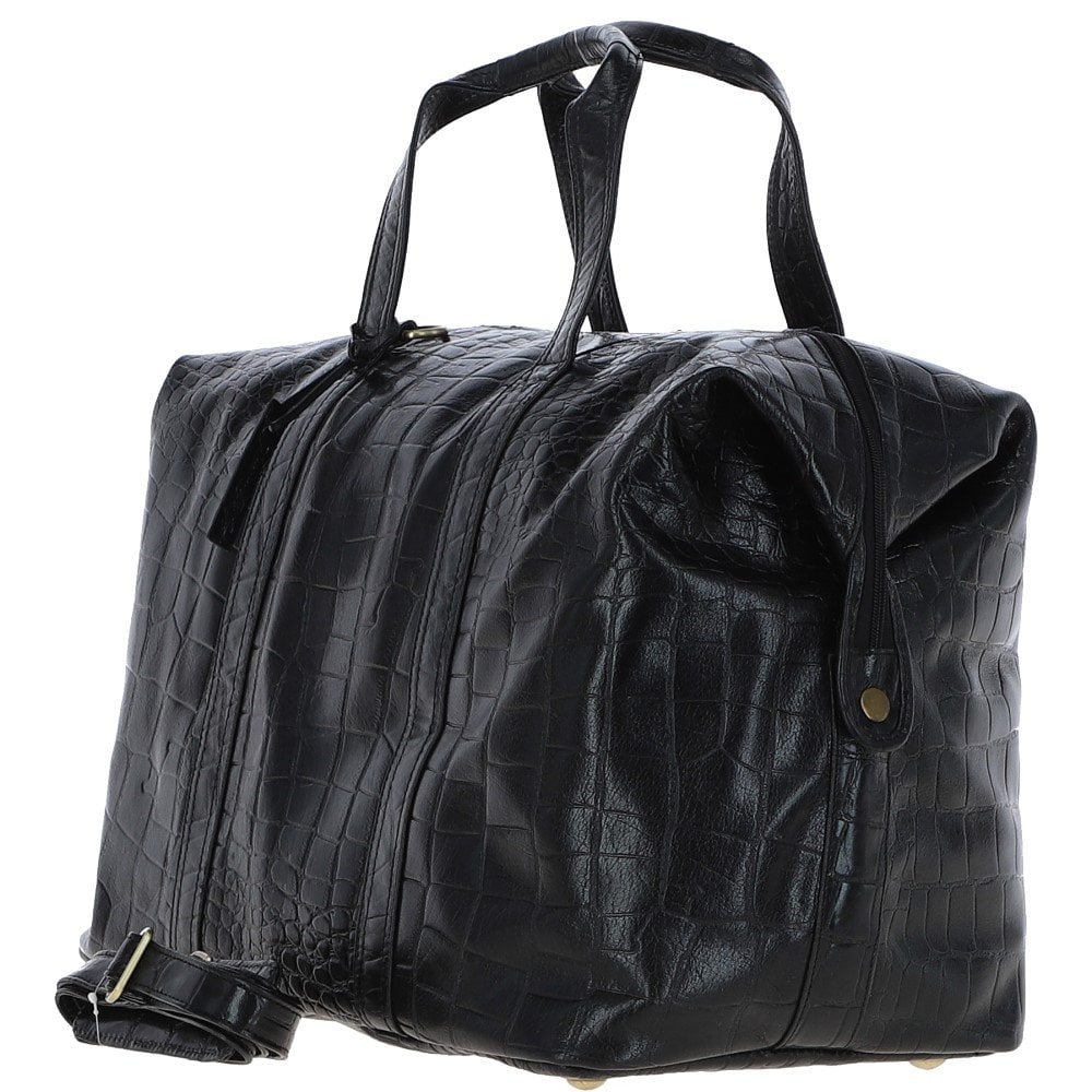 Mens Large Travel Holdall Blk/croc : Paddington