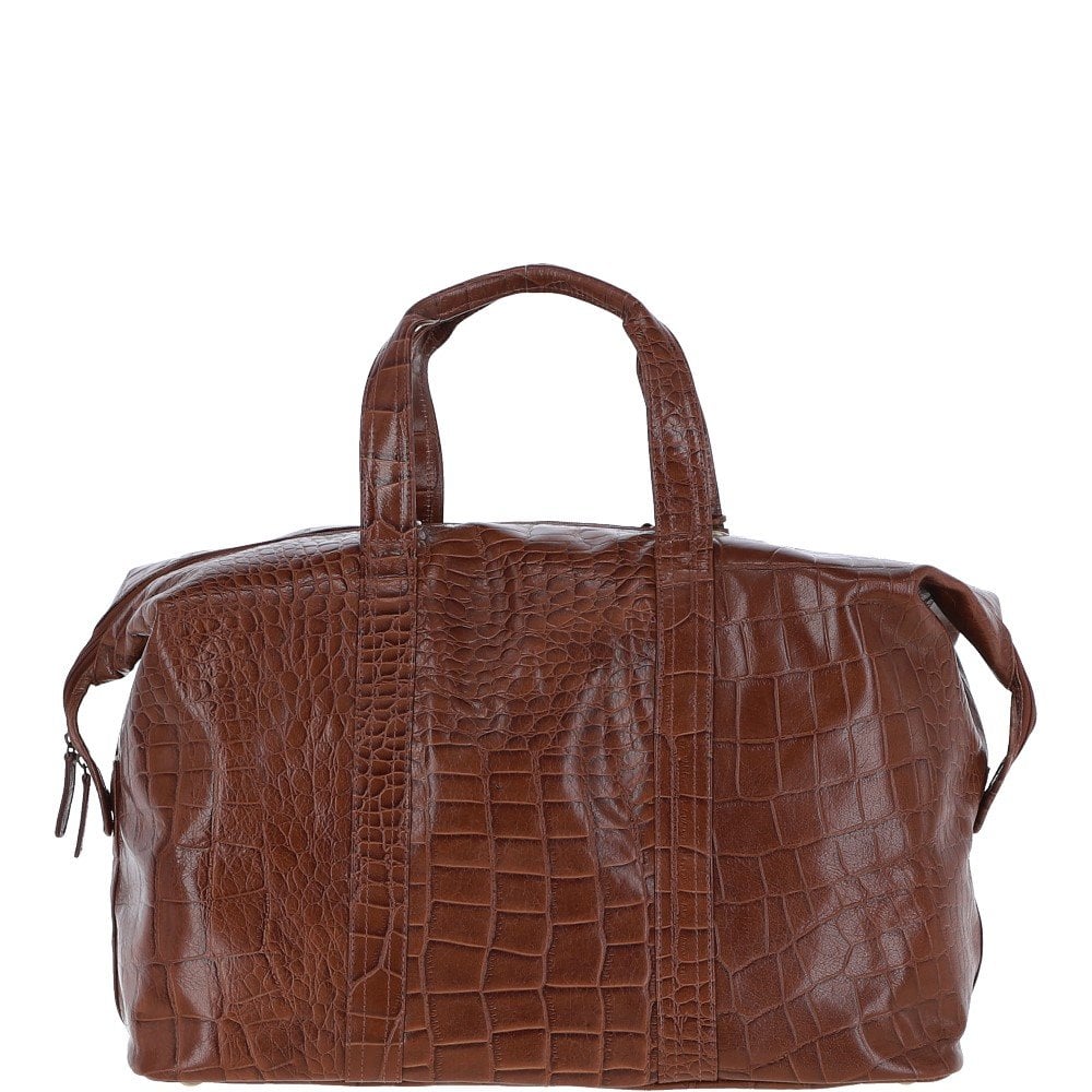 Mens Large Travel Holdall Cognac/croc : Paddington
