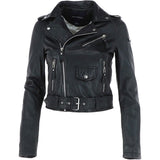 Ladies Leather Biker Jacket Black: Perfecto