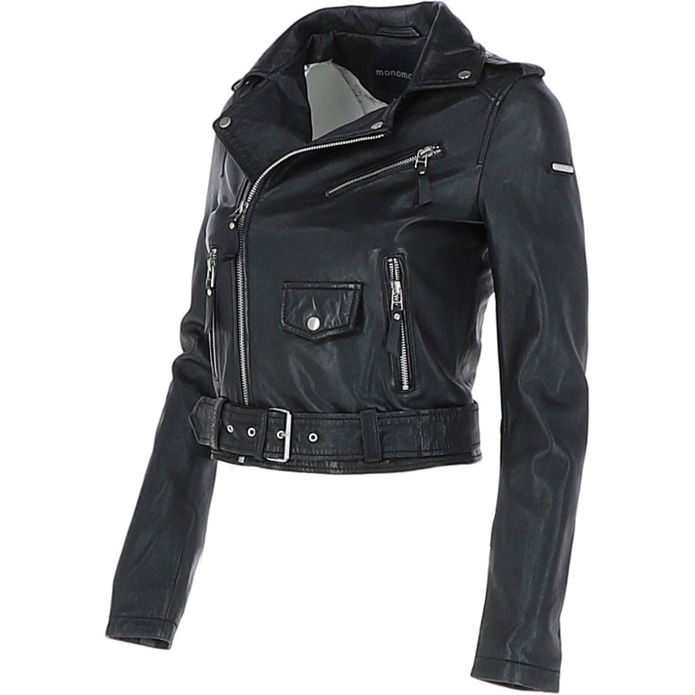 Ladies Leather Biker Jacket Black: Perfecto