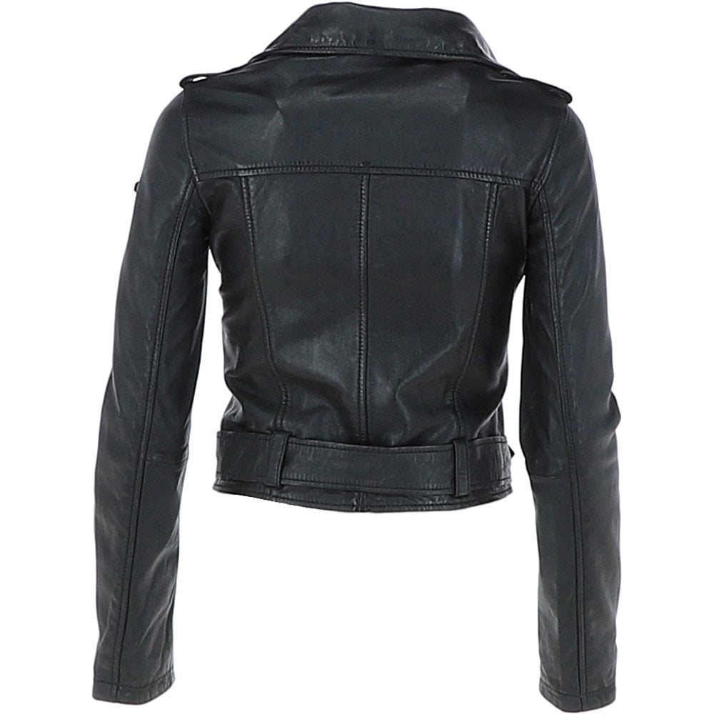 Ladies Leather Biker Jacket Black: Perfecto