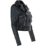 Ladies Leather Biker Jacket Black: Perfecto