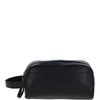 Ashwood Men’s Dual Zip Leather Washbag – Black: T-78