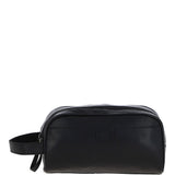 Ashwood Men’s Dual Zip Leather Washbag – Black: T-78