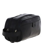 Ashwood Men’s Dual Zip Leather Washbag – Black: T-78