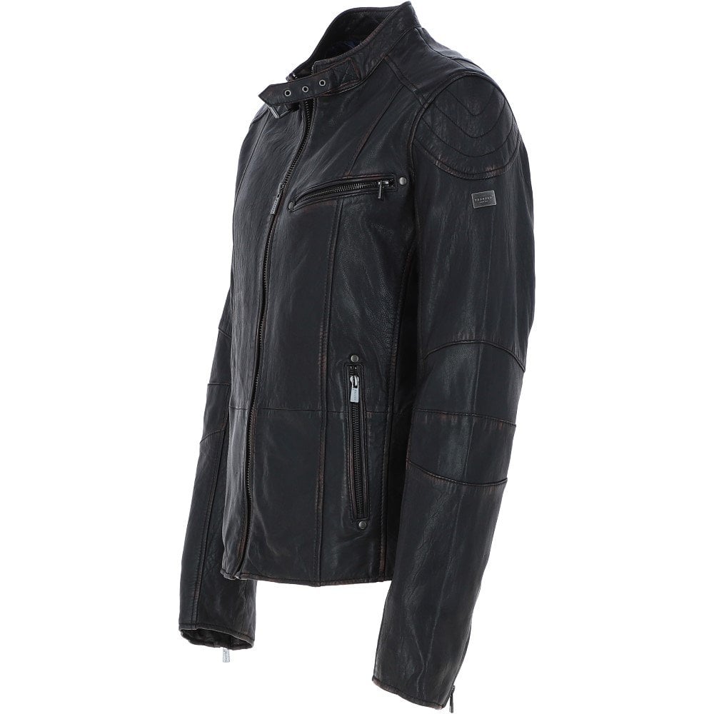 Trapper Leather Jacket Black : Largo