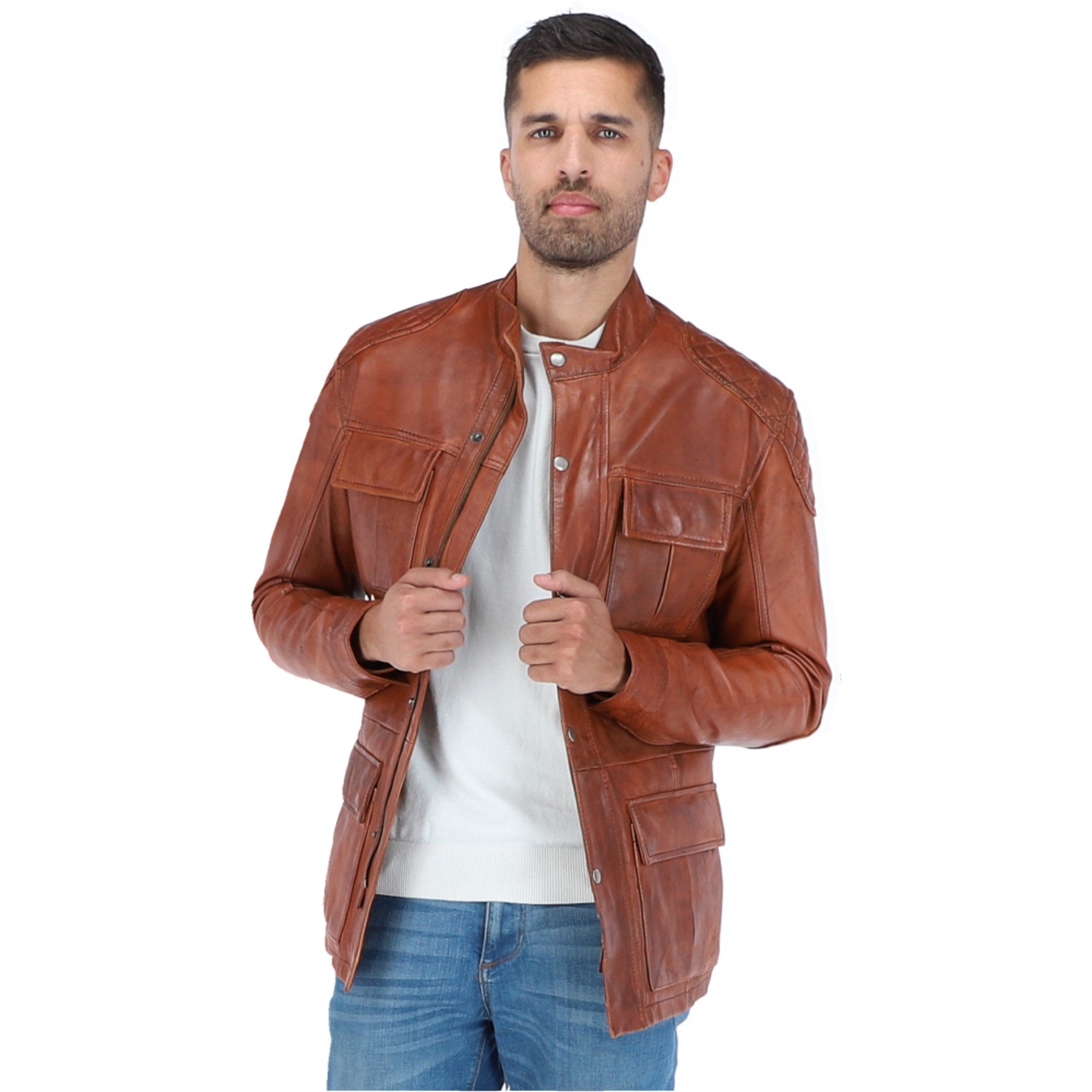 Leather Coat Tan: 2238