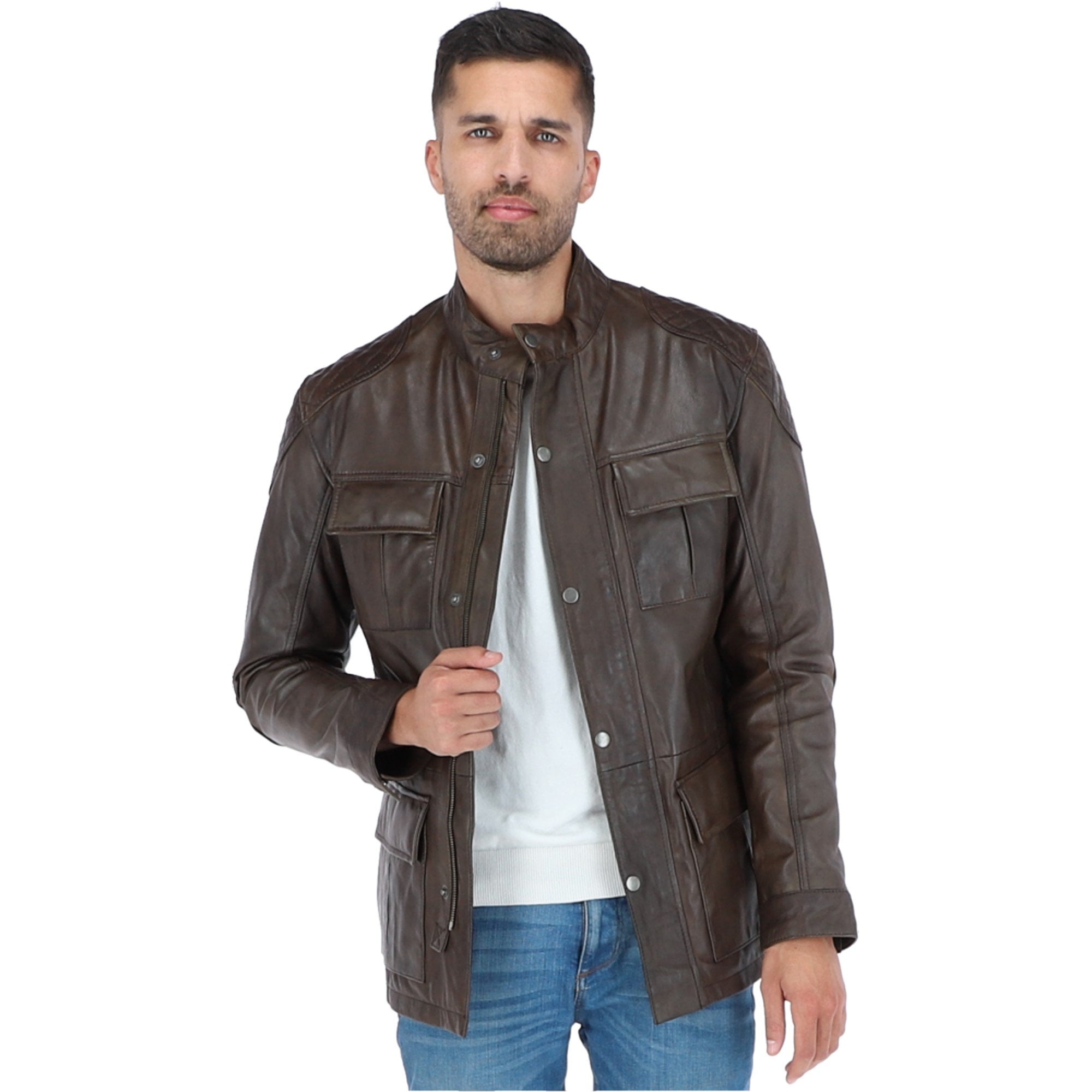 Leather Coat Nevada Timber: 2238