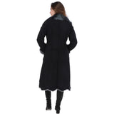 Long Length Toscana Suede Leather Coat Black: KB 270