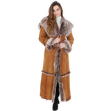 Long Length Sheepskin Coat Tan: KB 56