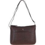Luxury Croc Print Leather Shoulder Bag Brandy/croc: MC1