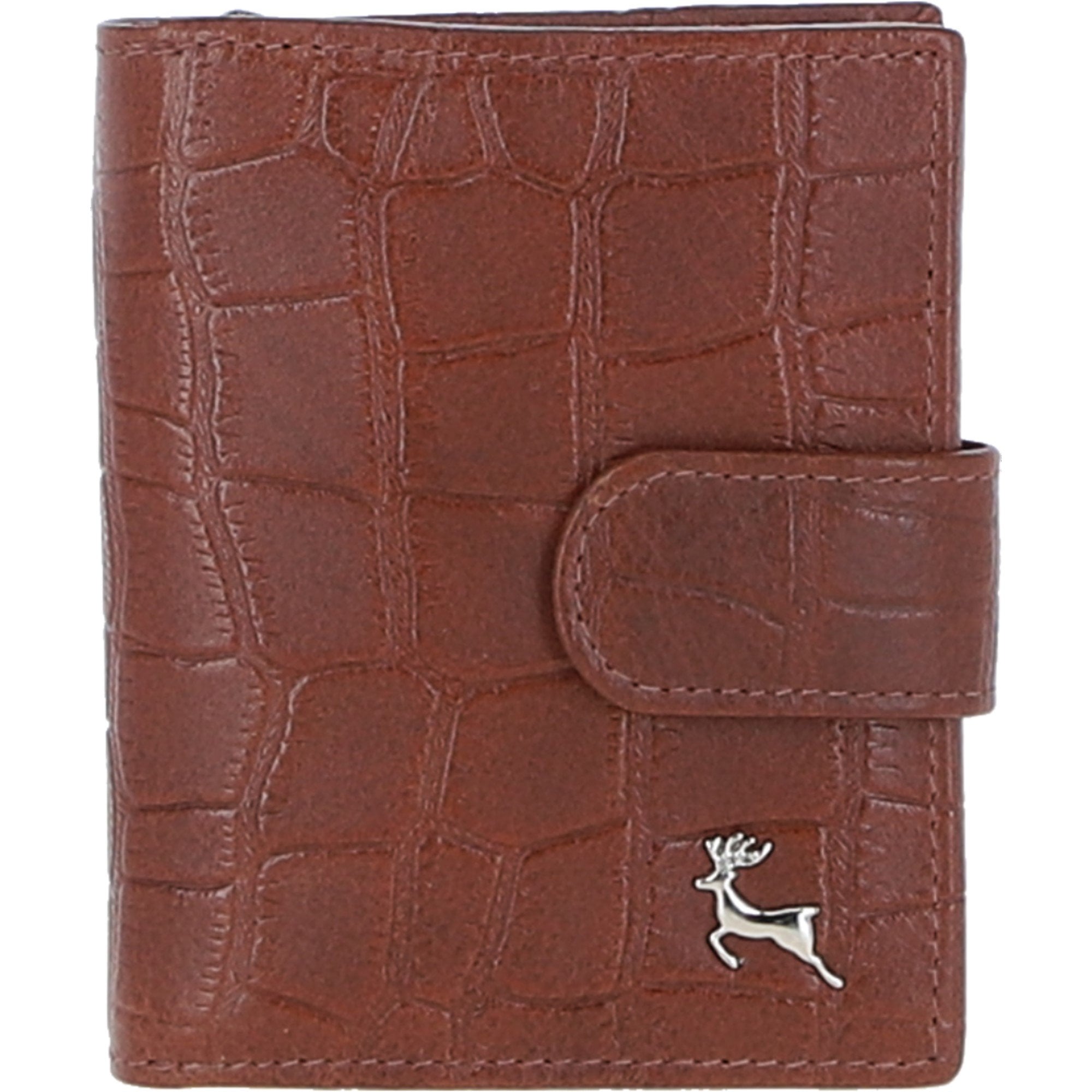 Medium Croc Print Leather Wallet Purse Cognac/croc: MC7