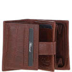 Medium Croc Print Leather Wallet Purse Cognac/croc: MC7