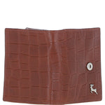 Medium Croc Print Leather Wallet Purse Cognac/croc: MC7