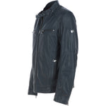 Leather Biker Jacket Midnight Navy: Lent 2