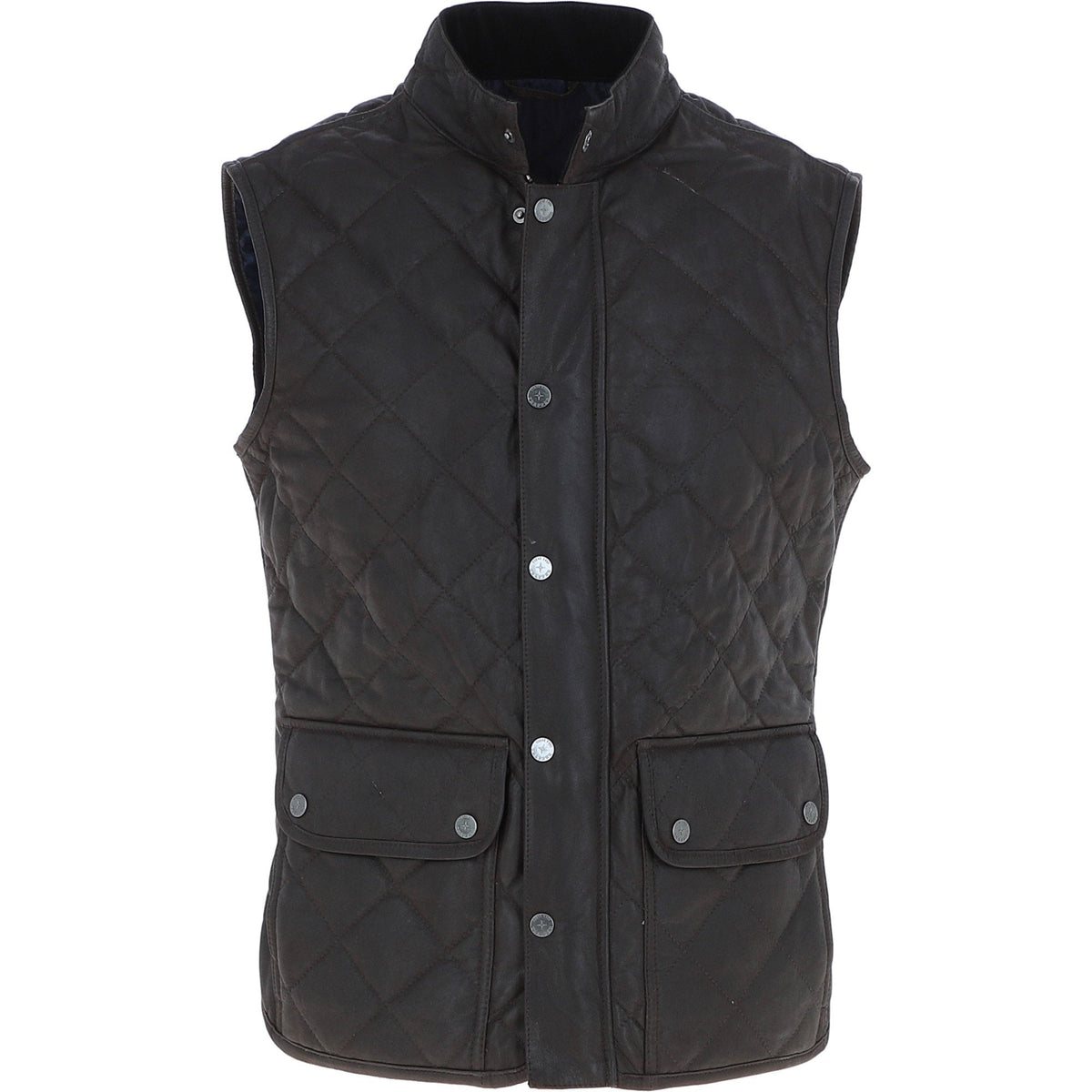 Diamond Quilted Leather Gilet M 15 vest