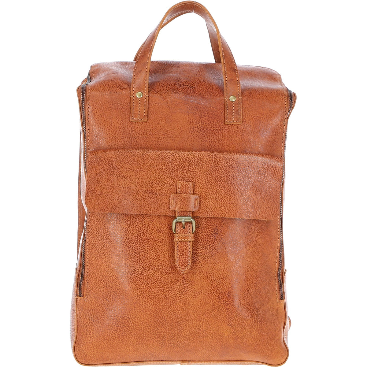 Large Waxy Leather Backpack Tan Tommy