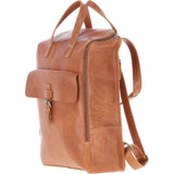 Large Waxy Leather Backpack Tan: Tommy