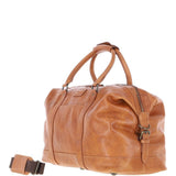 Men's Luxury Leather Weekend Holdall Tan: Austin