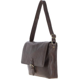 Ashwood Waxy Leather Messenger Bag Brown: David