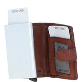 Ashwood Metal & Leather Card Wallet Cognac: D-10 W