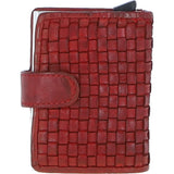 Ashwood Metal & Leather Card Wallet Red: D-10 W