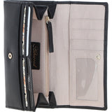 7 Card RFID Protected Large Leather Purse Black: Z-79