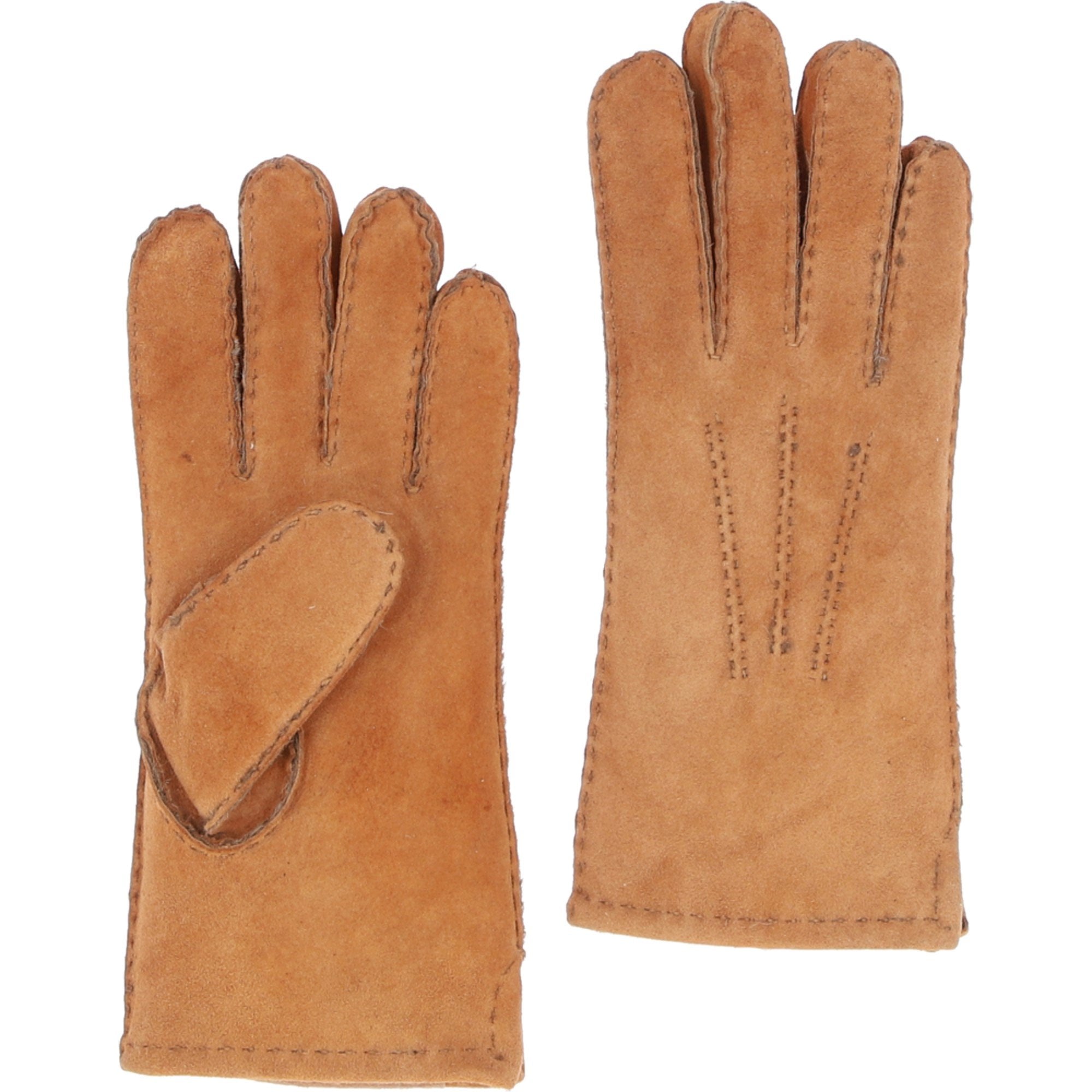 Women's Suede Sheepskin Gloves Tan: DB-405