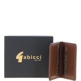 Gabicci Small Leather 6 Card Billfold Wallet Tan: GB-803