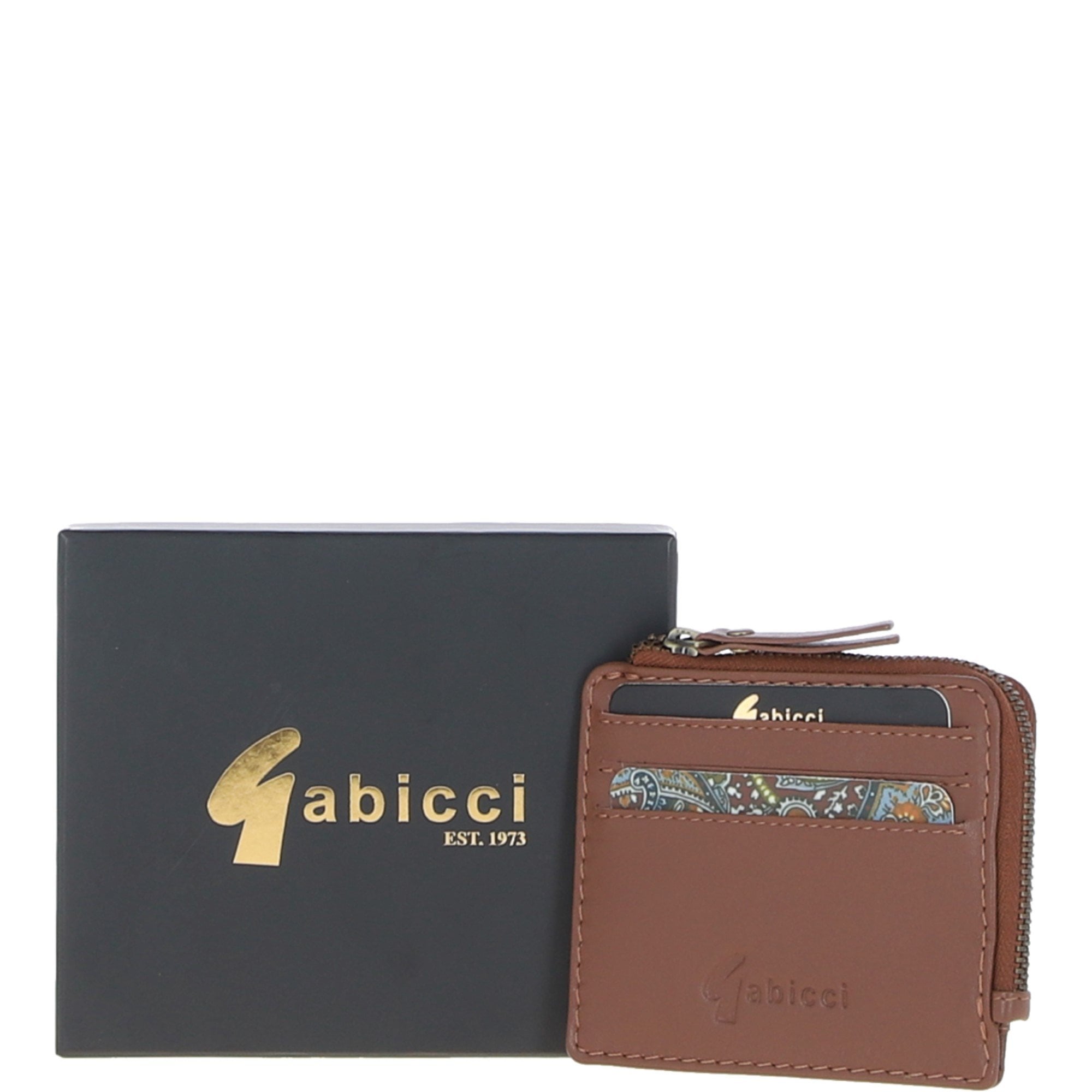 Gabicci Leather Card Holder Tan: GB-805